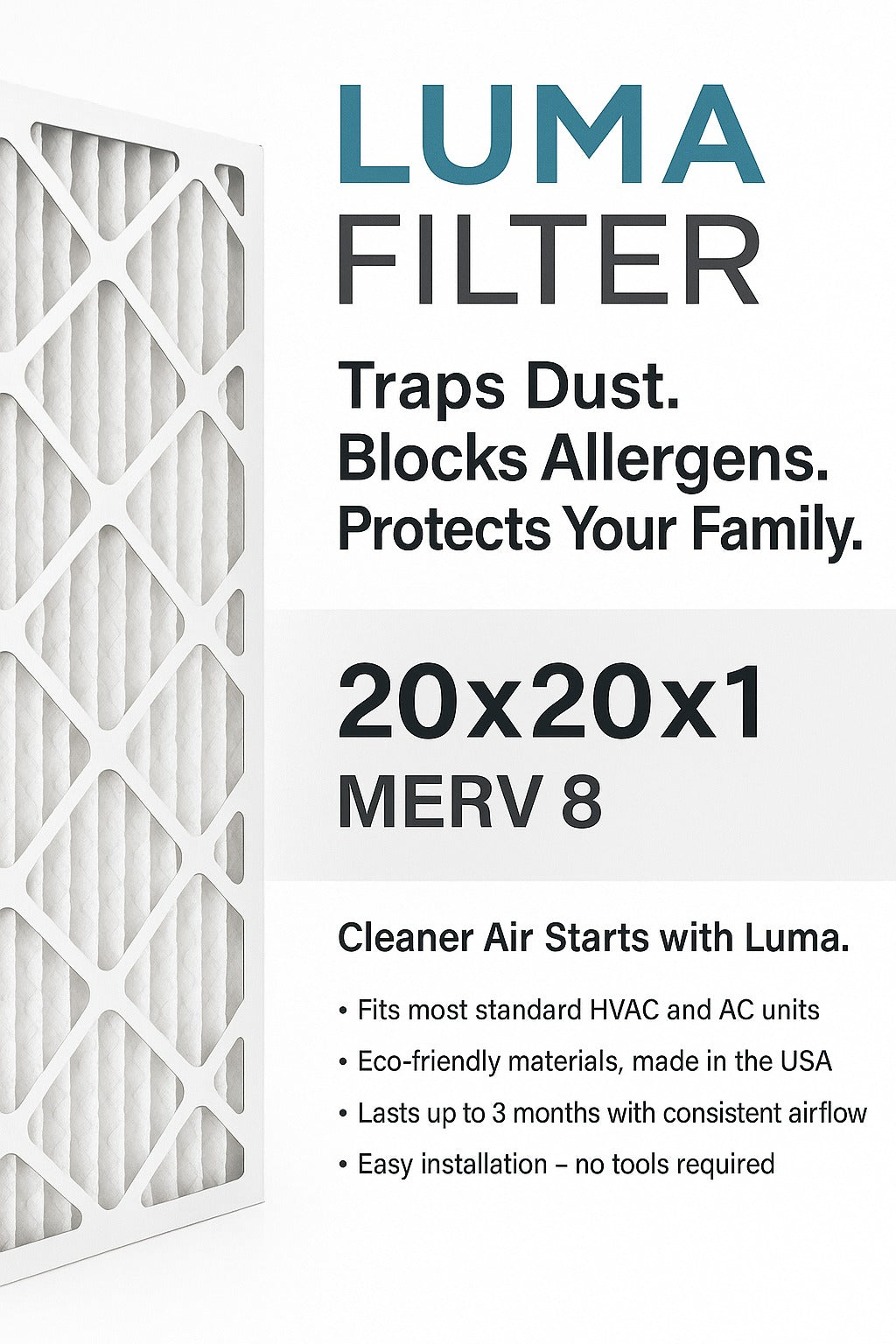 20x20x1 - MERV 8